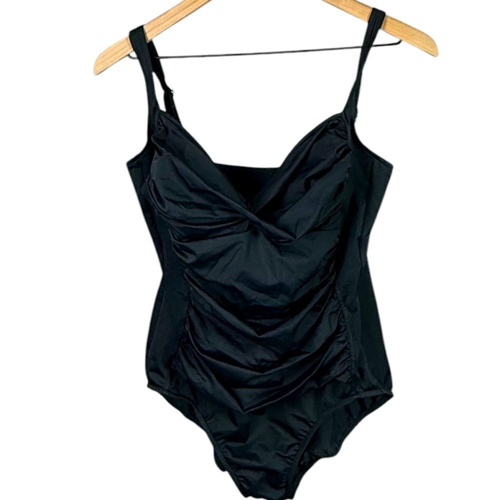 Trimshaper Black One Piece Swimsuit